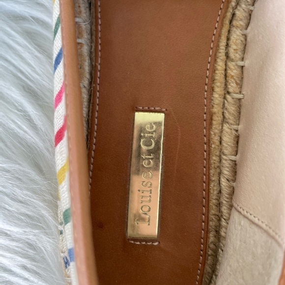 Louise et Cie striped flat espadrilles with gold pineapple - size 7.5 - Picture 5 of 13